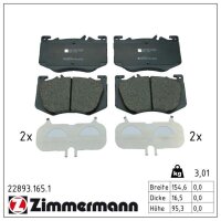 ZIMMERMANN 22893.165.1 Bremsbelagsatz, Scheibenbremse