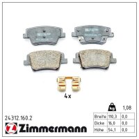 ZIMMERMANN 24312.160.2 Bremsbelagsatz, Scheibenbremse