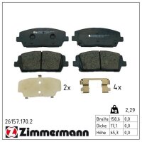 ZIMMERMANN 26157.170.2 Bremsbelagsatz, Scheibenbremse