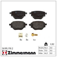 ZIMMERMANN 26195.170.2 Bremsbelagsatz, Scheibenbremse
