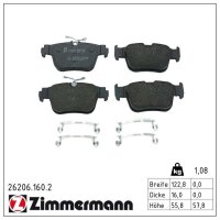 ZIMMERMANN 26206.160.2 Bremsbelagsatz, Scheibenbremse