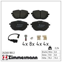 ZIMMERMANN 26268.180.2 Bremsbelagsatz, Scheibenbremse