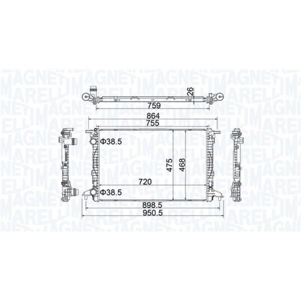 MAGNETI MARELLI 350213208900 Kühler, Motorkühlung