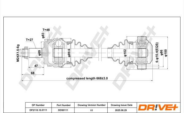 DR!VE+ DP2110.10.0111 Antriebswelle