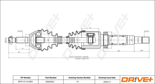 DR!VE+ DP2110.10.0363 Antriebswelle