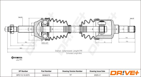 DR!VE+ DP2110.10.0370 Antriebswelle