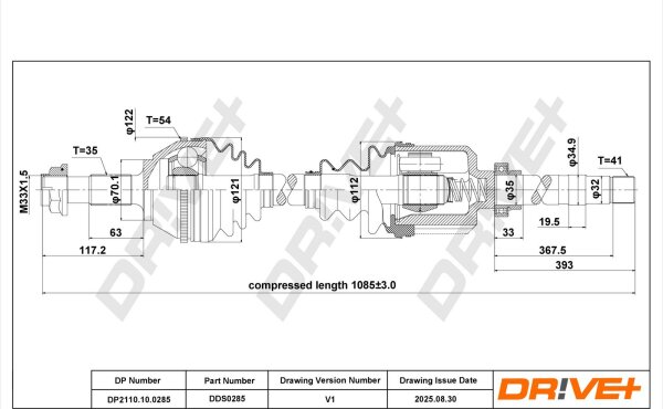 DR!VE+ DP2110.10.0285 Antriebswelle