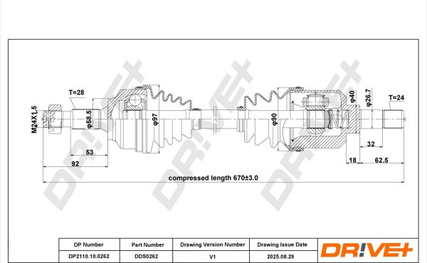 DR!VE+ DP2110.10.0262 Antriebswelle