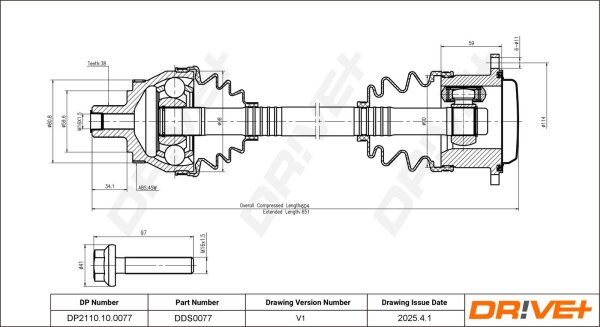 DR!VE+ DP2110.10.0077 Antriebswelle