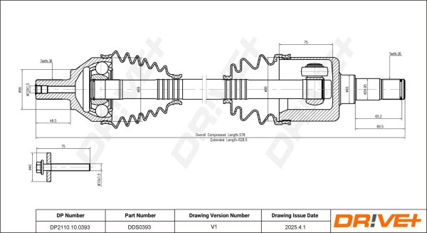 DR!VE+ DP2110.10.0393 Antriebswelle