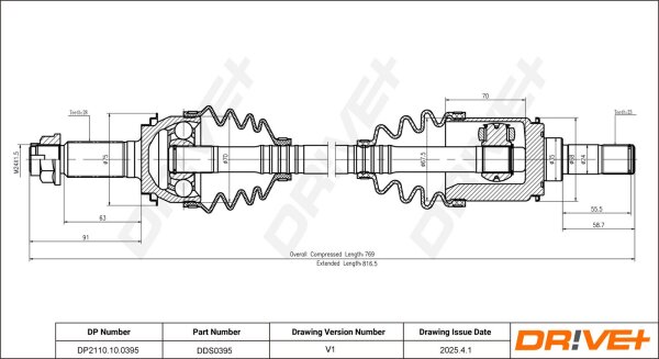 DR!VE+ DP2110.10.0395 Antriebswelle