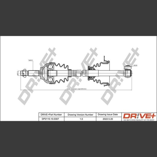 DR!VE+ DP2110.10.0307 Antriebswelle