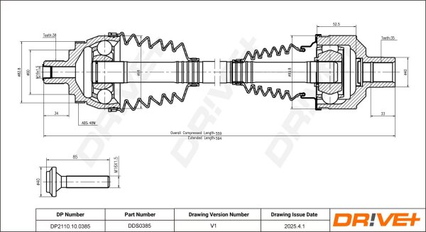 DR!VE+ DP2110.10.0385 Antriebswelle