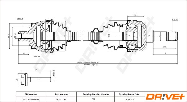 DR!VE+ DP2110.10.0384 Antriebswelle