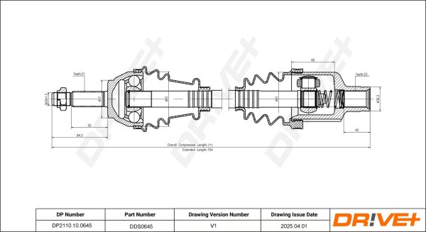 DR!VE+ DP2110.10.0645 Antriebswelle
