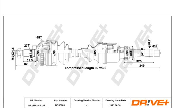 DR!VE+ DP2110.10.0289 Antriebswelle