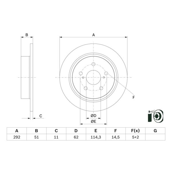 BOSCH 0 986 479 H27 Bremsscheibe