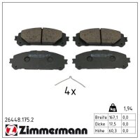 ZIMMERMANN 26448.175.2 Bremsbelagsatz, Scheibenbremse