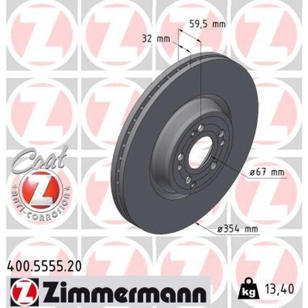 ZIMMERMANN 400.5555.20 Bremsscheibe
