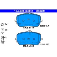 ATE 13.0460-3889.2 Bremsbelagsatz, Scheibenbremse
