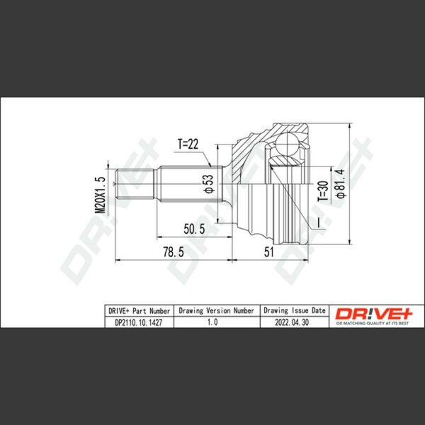 DR!VE+ DP2110.10.1427 Gelenksatz, Antriebswelle