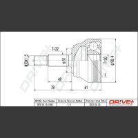 DR!VE+ DP2110.10.1500 Gelenksatz, Antriebswelle