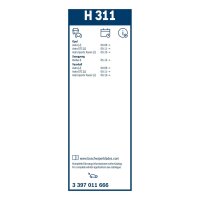 Wischblatt BOSCH 3 397 011 666 Heckscheibe 300mm - 1 Stück