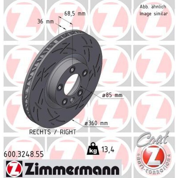 ZIMMERMANN 600.3248.55 Bremsscheibe