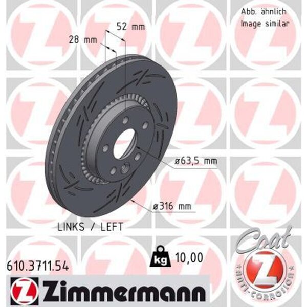 ZIMMERMANN 610.3711.54 Bremsscheibe