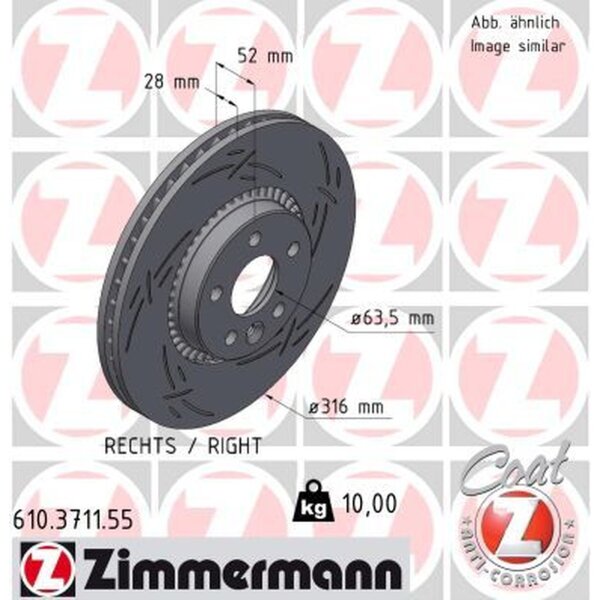 ZIMMERMANN 610.3711.55 Bremsscheibe