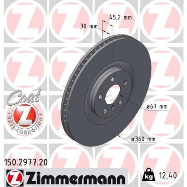 ZIMMERMANN 150.2977.20 Bremsscheibe