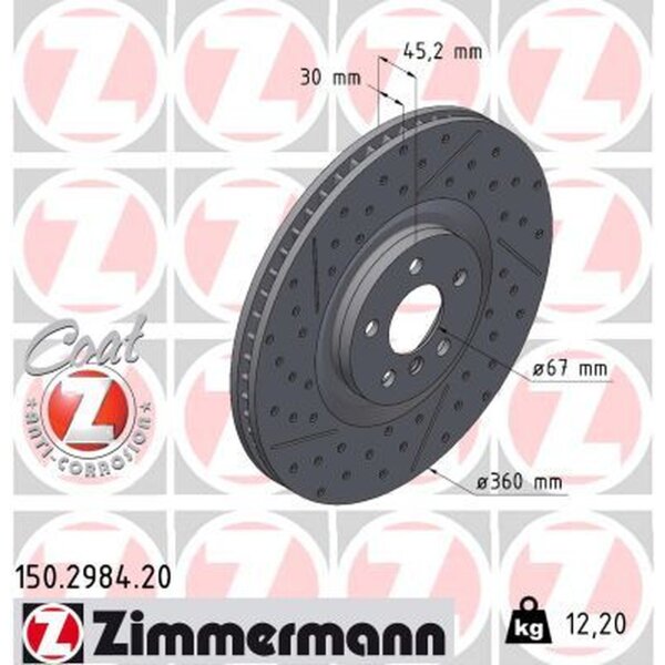 ZIMMERMANN 150.2984.20 Bremsscheibe