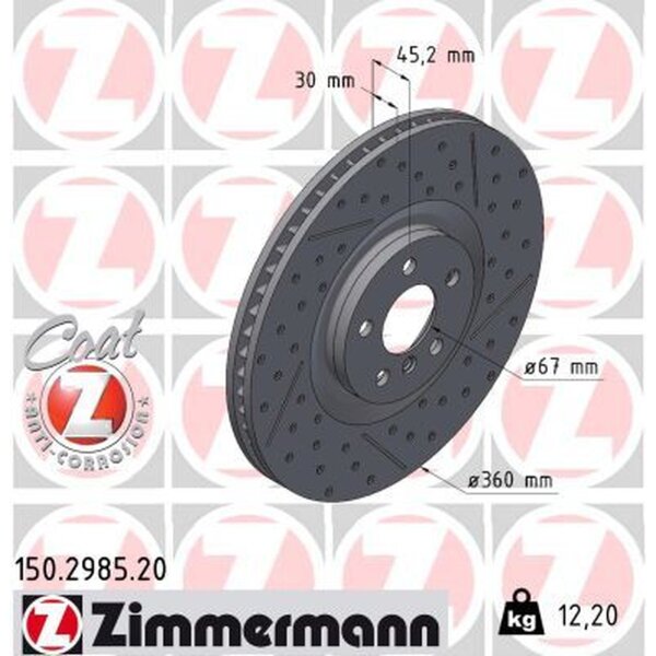 ZIMMERMANN 150.2985.20 Bremsscheibe