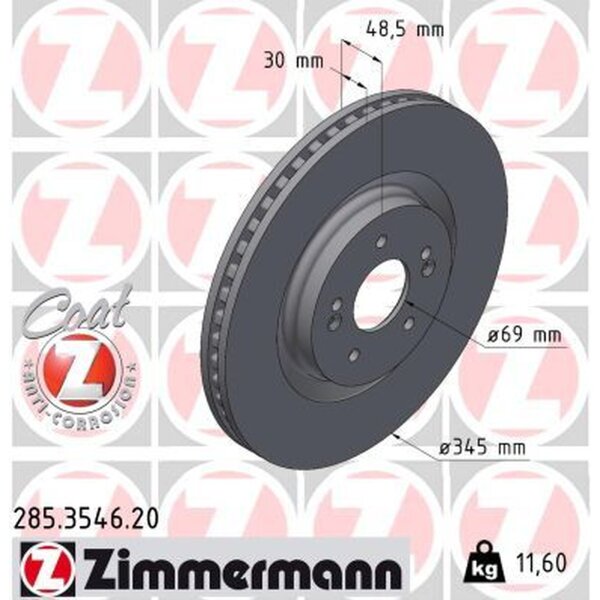 ZIMMERMANN 285.3546.20 Bremsscheibe