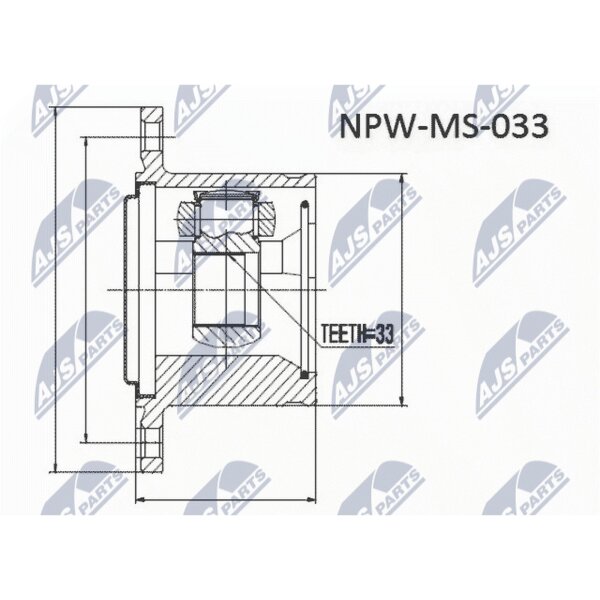 NTY NPW-MS-054 Gelenksatz, Antriebswelle