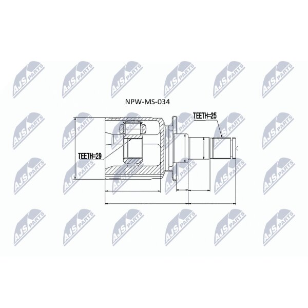 NTY NPW-MS-034 Gelenksatz, Antriebswelle