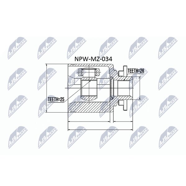 NTY NPW-MZ-034 Gelenksatz, Antriebswelle