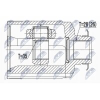 NTY NPW-HY-524 Gelenksatz, Antriebswelle