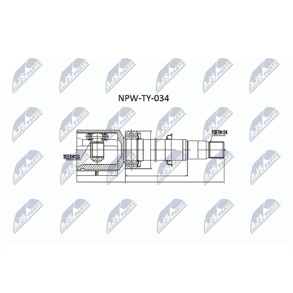 NTY NPW-TY-034 Gelenksatz, Antriebswelle