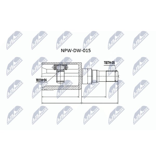 NTY NPW-DW-015 Gelenksatz, Antriebswelle