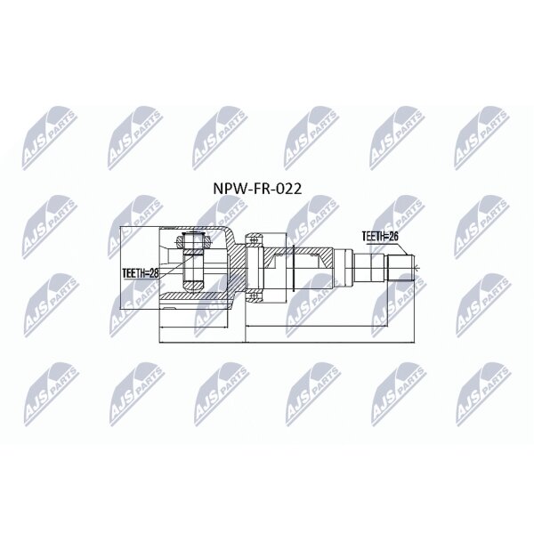 NTY NPW-FR-022 Gelenksatz, Antriebswelle