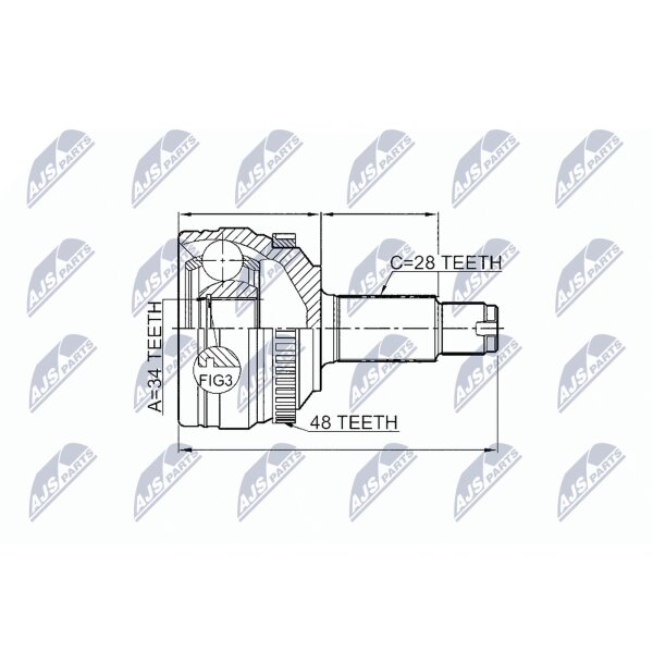 NTY NPZ-DW-028 Gelenksatz, Antriebswelle