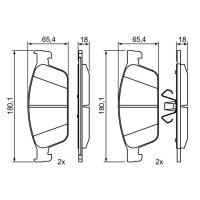 BOSCH 0 986 495 388 Bremsbelagsatz, Scheibenbremse