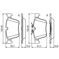 BOSCH 0 986 495 394 Bremsbelagsatz, Scheibenbremse
