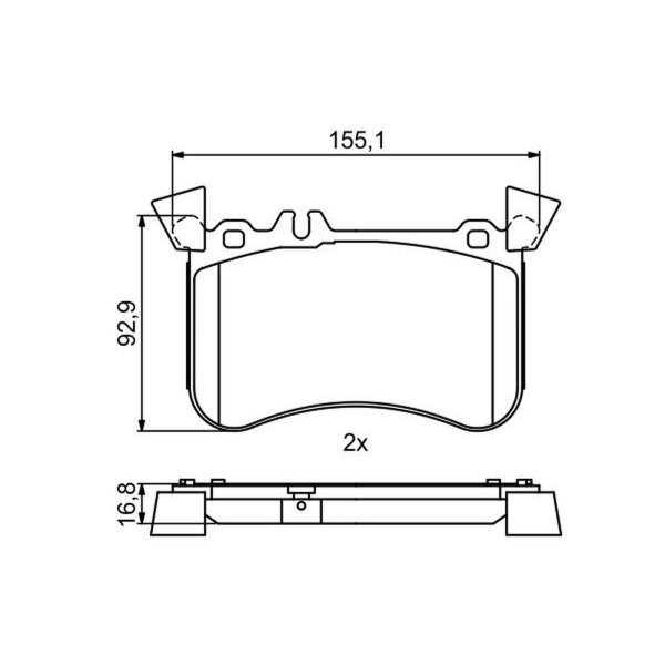 BOSCH 0 986 495 398 Bremsbelagsatz, Scheibenbremse