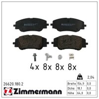 ZIMMERMANN 26620.180.2 Bremsbelagsatz, Scheibenbremse
