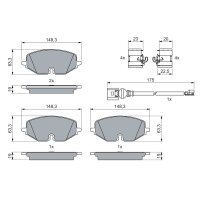 BOSCH 0 986 460 072 Bremsbelagsatz, Scheibenbremse