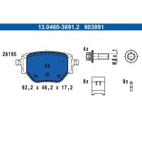 ATE 13.0460-3891.2 Bremsbelagsatz, Scheibenbremse