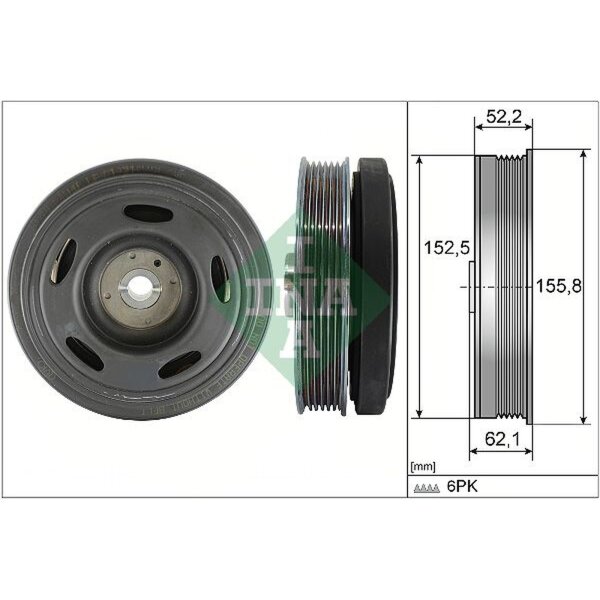 Schaeffler INA 544 0516 10 Riemenscheibe, Kurbelwelle