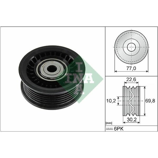 Schaeffler INA 532 1075 10 Umlenk-/Führungsrolle, Keilrippenriemen